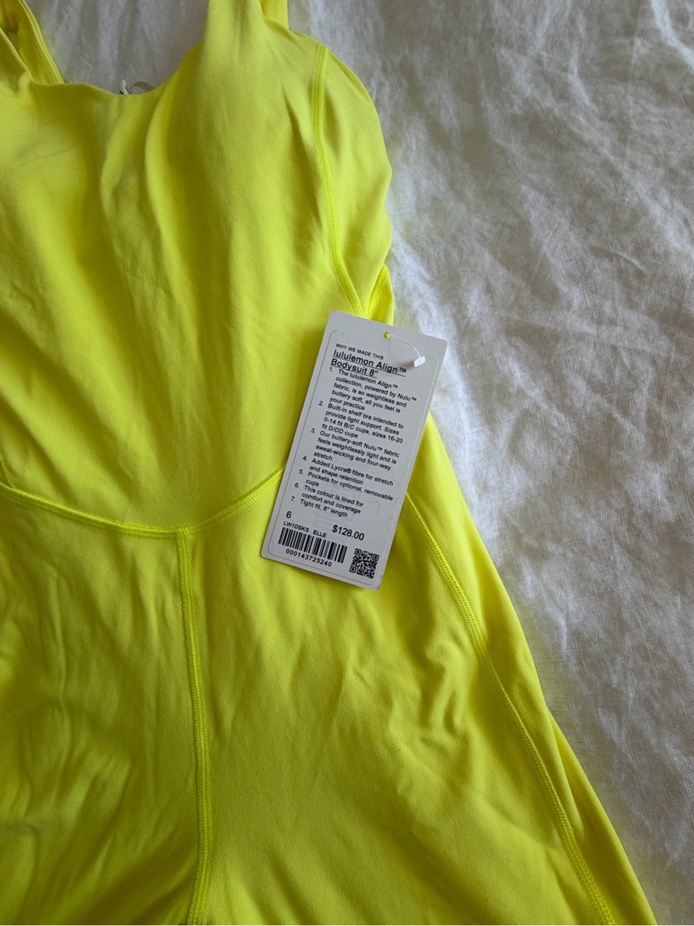 NWT Lululemon Align Bodysuit 8” Electric Lemon - Picture 4 of 6
